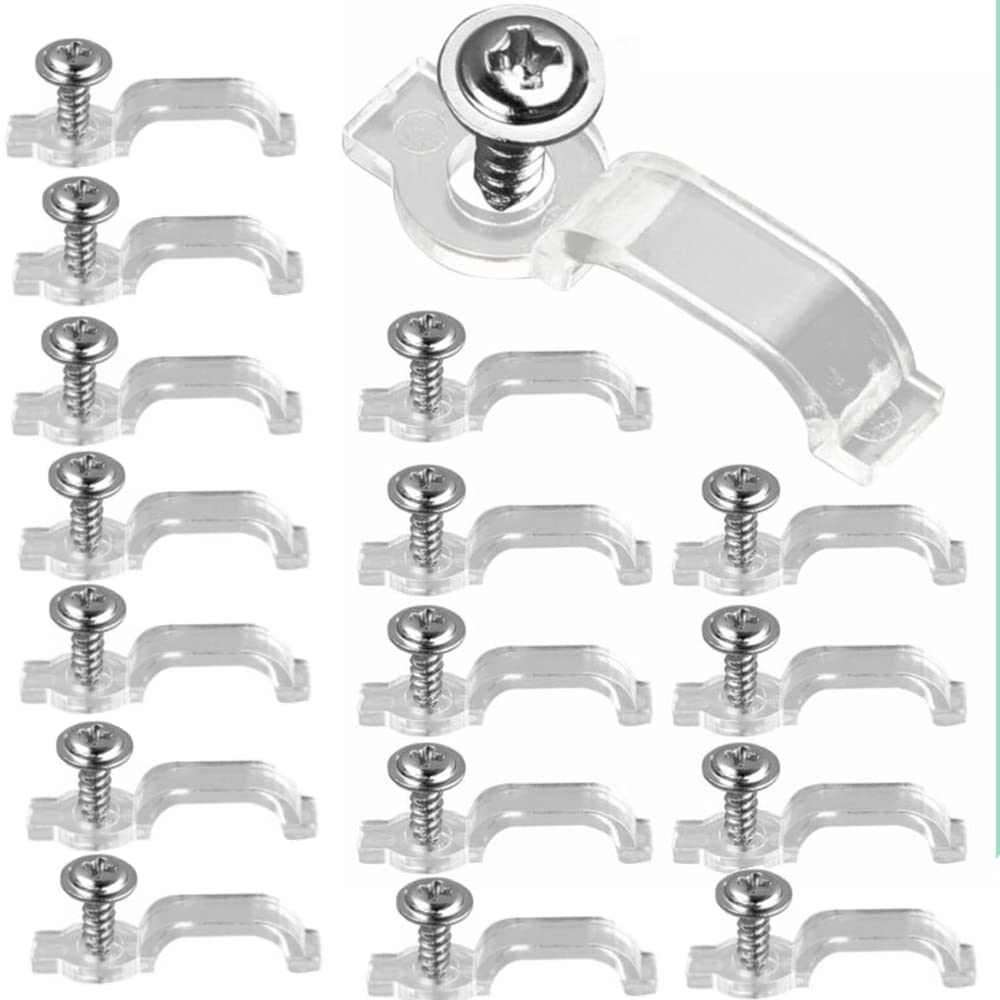 Wasserquelle 100 Sets Transparent Cable Clips Light Strip Clips LED Strip Light Mounting Clips for LED Llight Home Kitchens Big Event and Parties