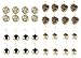 Juvale 32-Pack Christmas Tree Ornaments Set - Assorted Gold Shatterproof Christmas Balls and Pine Cones Decoration, 4 Festive Holiday Designs, Hanging Plastic Bauble Decor