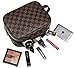 Rita Messi Luxury Checkered Make Up Bag Leather Cosmetic Toiletry Travel Bag (Victoria)