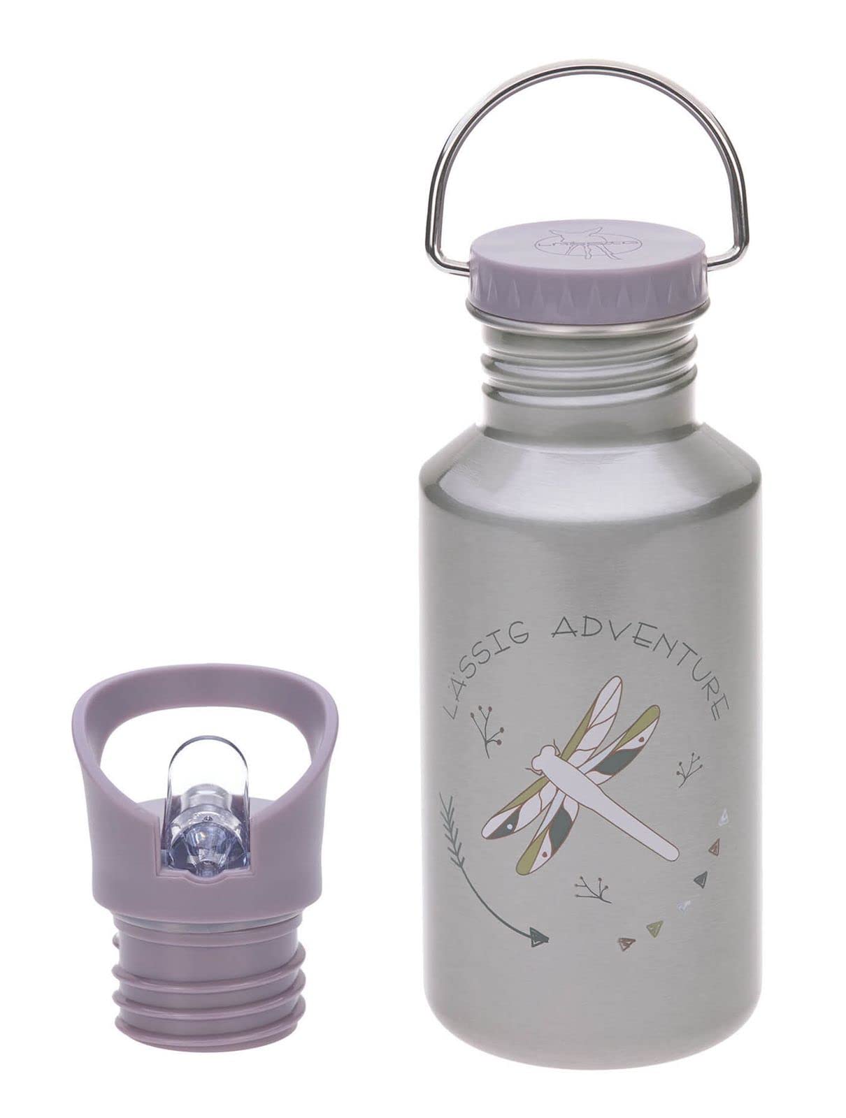 LÄSSIG Kids Stainless Steel Bottle with sports lid 500 ml Adventure Dragonfly