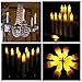 Micandle 12 Battery Taper Candles Yellow Flickering Flameless Candlestick Taper Candle, Dripless LED Handheld Taper Candles Lights for Church Christmas Party Decor