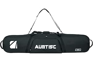 AUMTISC Snowboard Bag Unpadded, Travel Ski Bags with Storage Compartments, Shoulder Sling and Gear Pockets, for Snow board, Goggles, Gloves, Available Length in 155 cm 165 cm