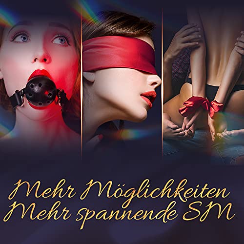 Sex Bondage Sets BDSM Fesselset mit Handschellen Halsband Mouth Gag Ball Extrem Sexspielzeug für Paar Einstellbar BDSM Bondage Satz mit Seide Augenbind