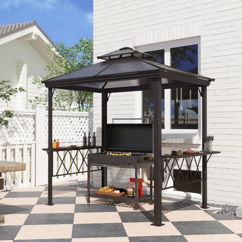 Outsunny 9x5 ft Hardtop Grill Gazebo with Polycarbonate Roof UV Protection image 20