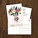 50 4x6 Watercolor Floral Thank You Postcards Bulk, Modern Cute Boho Flower Blank Thanks Note Card Stationery For Wedding Bridesmaid Bridal or Baby Shower, Teachers, Appreciation, Religious, Business