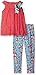 Rare Editions Girls' Coral Textured Knit Top to Floral Legging Set