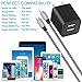YOKERSU Phone Charger Nylon Braided Fast Charging Cable 2Pack 6Ft Extra Long Data Sync Transfer Cord Dual Port Plug Wall Charger(ETL Listed) Compatibl with Phone XS MAX/XR/X/8/7/Plus/6S/6/SE/Tablet