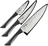 Kai Luna 3 Piece Knife Set with Sheaths and Soft-Grip Handles