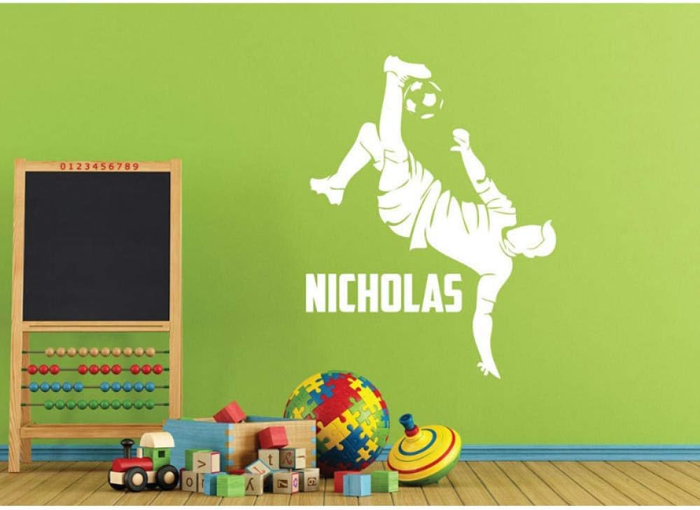 Benutzerdefinierter Name Jungen Fussball Fahrrad Kick Vinyl Wandtattoo Fur Schlafzimmer Junge Zimmer Dekor Sport Wandaufkleber Home Decoration Mural42x54 Cm Amazon De Baumarkt