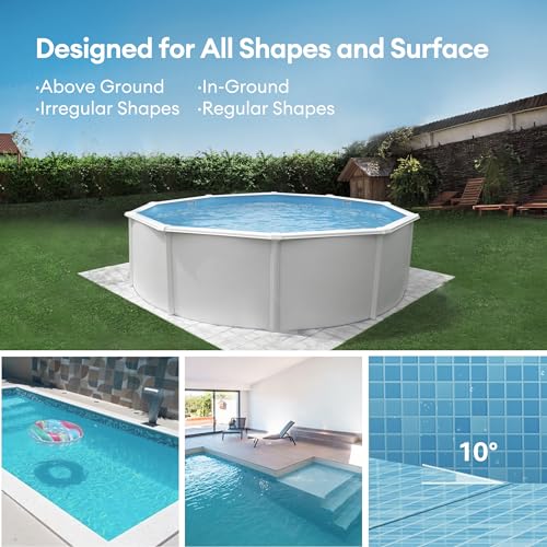 Ultenic Cordless Robotic Pool Cleaner with Dual-Motor Suction, Pool Vacuum for Above & In-Ground Pool up to 850 Sq.ft., 90 Mins Long Runtime, Fast Charging, Self-Parking＆2.5L Large Filter Baskert, Red