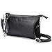 SCIEN Women Small Leather Crossbody Purse Zipper Clutch Wallet Cell Phone Bags, Black
