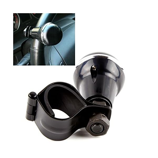 Black-Steering-Wheel-Spinner-Handle-Auto-Heavy-Duty-Suicide-Knob-Car-Solid