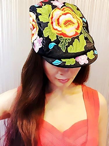 Embroidered Floral Pattern Peaked Cap, Casquette, Flat Cap,Caps, Hats, Womens Hats, Gimme Cap, Fashion Hats, Personality Hats, Show Hats, Beautiful Cap,Hipster,Fashion,Gift ,Show, Party ,Holiday