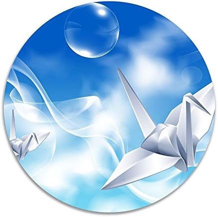 Ksipop Anti-slip Cushion Origami Crane Bubble Cloud Sky Coral Velvet Round Area Rugs 15.75 Inch Diameter Bedroom Rug Yoga Chair Mat Doormat