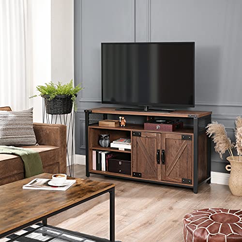 VASAGLE TV Stand for 55Inch TV with Barn Doors, Entertainment Center and TV Console, TV