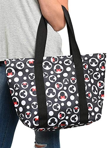 Disney Tote Mickey & Minnie Mouse Icon Polka Dot Print Travel Bag Black 5 Disney Tote Mickey & Minnie Mouse Icon Polka Dot Print Travel Bag Black