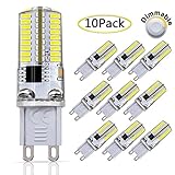 DiCUNO G9 Dimmable LED Bulb, 30 Watt Equivalent(3 Watt) Daylight White 6000K,120V Corn Bulb, 10-Pack