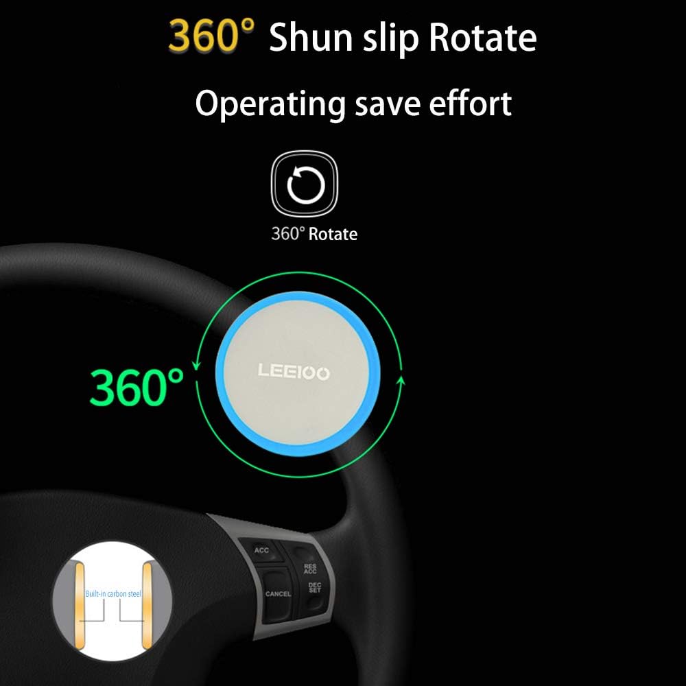 AINAAN Steering Wheel Spinner Knob,Car Booster Mini Power Handle for All Vehicle Auto SUV Truck Vans (Black)