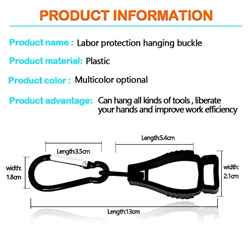 3pcs Glove Grabber Clip Holder work Safety Clip Glove Keeper, Guard Labor Worker Glasses Helmets Hanger Clamp Grabber Catcher(Black)