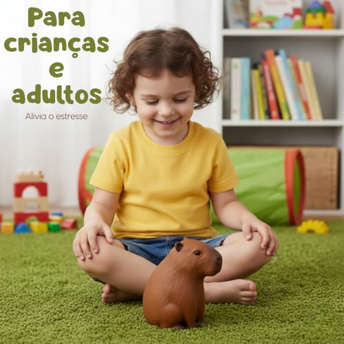 Capivara Squishy Anti Stress Brinquedo Sensorial Infantil e Adulto Aperta Estica Toys Autismo, Fisioterapia e Ansiedade