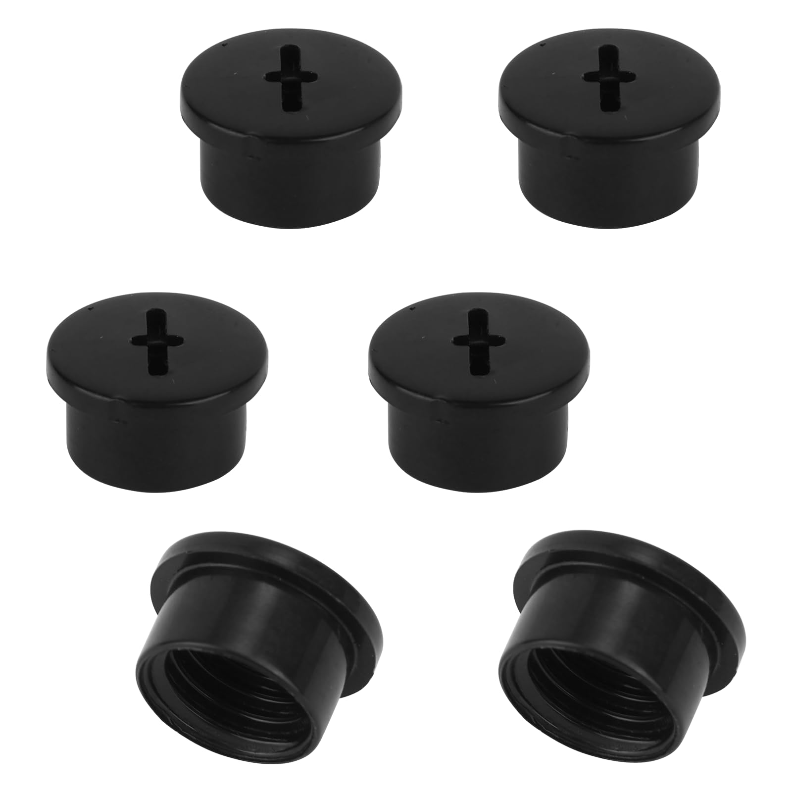 6pcs Bladder Valve Screws for Riddell Speedflex & Speed Lcon, Plastic Football Helmet Bladder Valve Screws Practical Valve Caps for Rugby Helmets for Adult And Youth(Black)