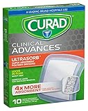 Curad Clinical Advances Super Absorbent Polymer Wound Pad, 10 Count