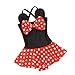 Baby Kid Girl Swimsuits Bathing Polka Dots Bowknot Swimwear Tankini Dress M/3-4T Red