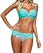 Nulibenna Push Up Two Piece Bikini Swimsuit Candy Patch Padded Swimwear Blue Medium