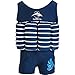 Konfidence Floatsuit (1-2 Years, Navy Breton Stripe)