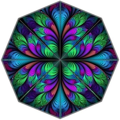 DailyLifeDepot Fractal Flower Floral Pattern Fantastic Design Totes Compact Lightweight Open / Close Foldable Rainy / Sunny Gift Custom Rain Umbrella