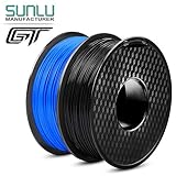 PLA Filament 1.75 mm 3D Printer Filament, 2 kg(4.4 LBS) Spool 3D Printing Filament, Dimensional Accuracy +/- 0.02 mm for 3D Printer and 3D Pen, Black+Blue