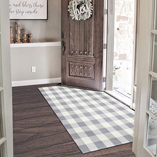 Ailsan Buffalo Plaid Checkered Rug Outdoor Layered Doormat 3' x 5
