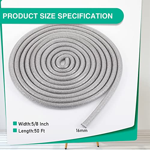 Caulk Saver Foam Backer Rod for Gaps and Joints Backing Rod Concrete Filler Rope, Gray(5/8 Inch