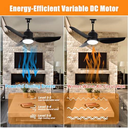 Depuley Outdoor Ceiling Fan with Light: 42 Inch Black Waterproof Gazebo Fans with Lights Outdoor Hanging - Plug in Remote App Control for Patios Indoor Farmhouse Porch - 6 Speed Reversible DC Motor