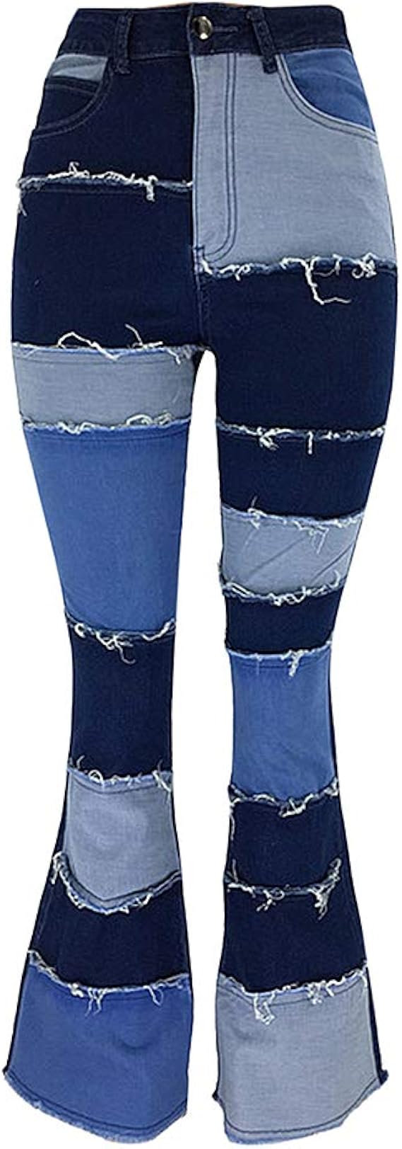 Amazon Milageto 女性フレアパンツ女性ハイウエストブーツカットジーンズストレートレッグストレッチデニムパンツポケット付き ジーンズ 通販