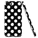 Lartin Soft Flexible Jellybean Gel TPU Case for iPhone SE 2nd 2020 / iPhone 8 / iPhone 7 / iPhone 6S / iPhone 6 (Black White Dots)