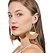 Fan Shape Tassels Dangle Stud Earrings For Women's Girls Bohemia Ethnic Eardrop Jewellery by SUNSCSC (W684A)