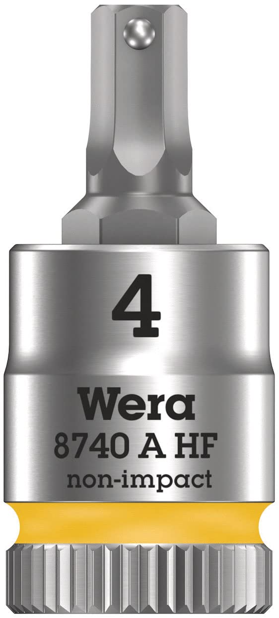 'Wera Zyklop 8740 A HF Bitnuss with 1/4 Inch Drive with Holding Function, Yellow, 05003333001