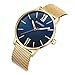 Curren Men Watches Top Brand Ultra thin Dial Luxury Quartz Men Watch Waterproof Casual Sport (Gold ; Dial color - Blue)