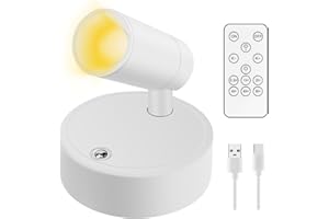 LASERTY Battery Operated Spot Lights Indoor: 20-120Hrs Battery Life Wireless Spotlight with Stepless Color Temperature & Stepless Dimming & Timer | LED Wall Light Accent Lighting with Remote for Plant Picture