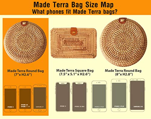 MadeTerra Rattan Crossbody Bags for Women | Square Woven Wicker Straw Purses (7\