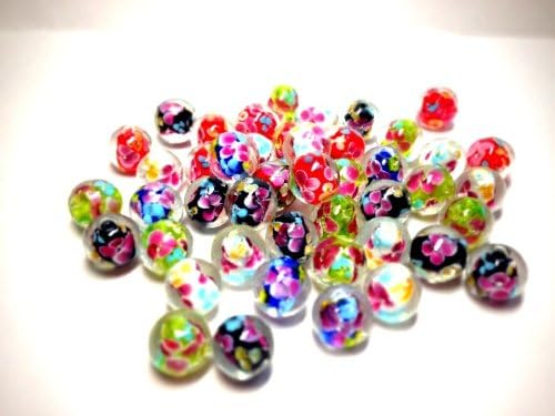 Amazon とんぼ玉 14mm アクセサリー用 パーツ ガラス細工 ラス工芸 5色 50個 ビーズ ストーン 通販