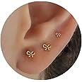 NONTAI 20G/18G/16G Titanium Flat Back Earrings, Threadless Nose Stud Tiny Stud Earrings, Cartilage Tragus Piercing Jewelry Conch Helix Stud
