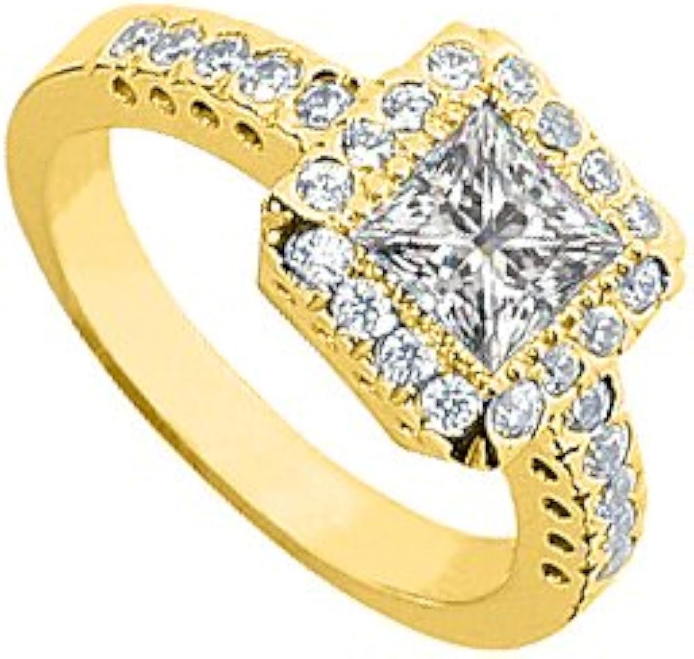 Amazing Cubic Zirconia Engagement Ring 14K Yellow Gold SUMMI Amazon