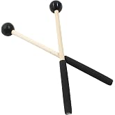 Bonsicoky 8 Inch Percussion Mallets, Black | Rubber Head and Handle, Wood Drum Mallets, For Xylophone, For Glockenspiel