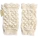 FAYBOX Women's Short Leg Warmer Crochet Boot Cover (Short Ivory)