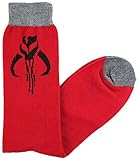 Star Wars Mandalorian Bantha Skull Men's Crew Socks Size 6-12 Red