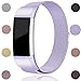 Maledan for Fitbit Charge 2 Bands, Stainless Steel Milanese Loop Metal Replacement Accessories Bracelet Strap with Unique Magnet Lock for Fitbit Charge 2 HR Lavender Small