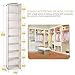 MaidMAX 8 Tiers Cloth Hanging Shelf for Closet Organizer, Hanging Dresser with a Widen Strap, Foldable, Beige, 52 Inches High