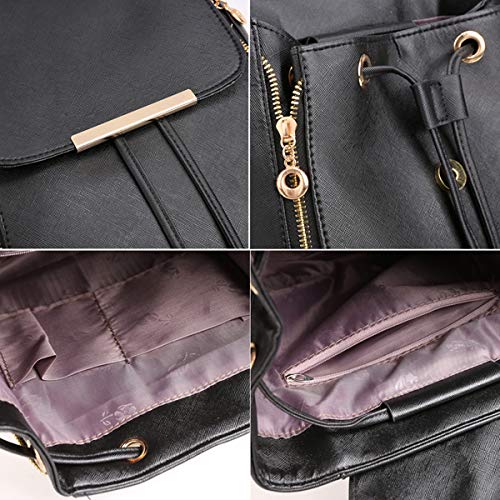 Women Fashion Student Synthetic Leather Solid Schoolbag Backpack Travel Bag